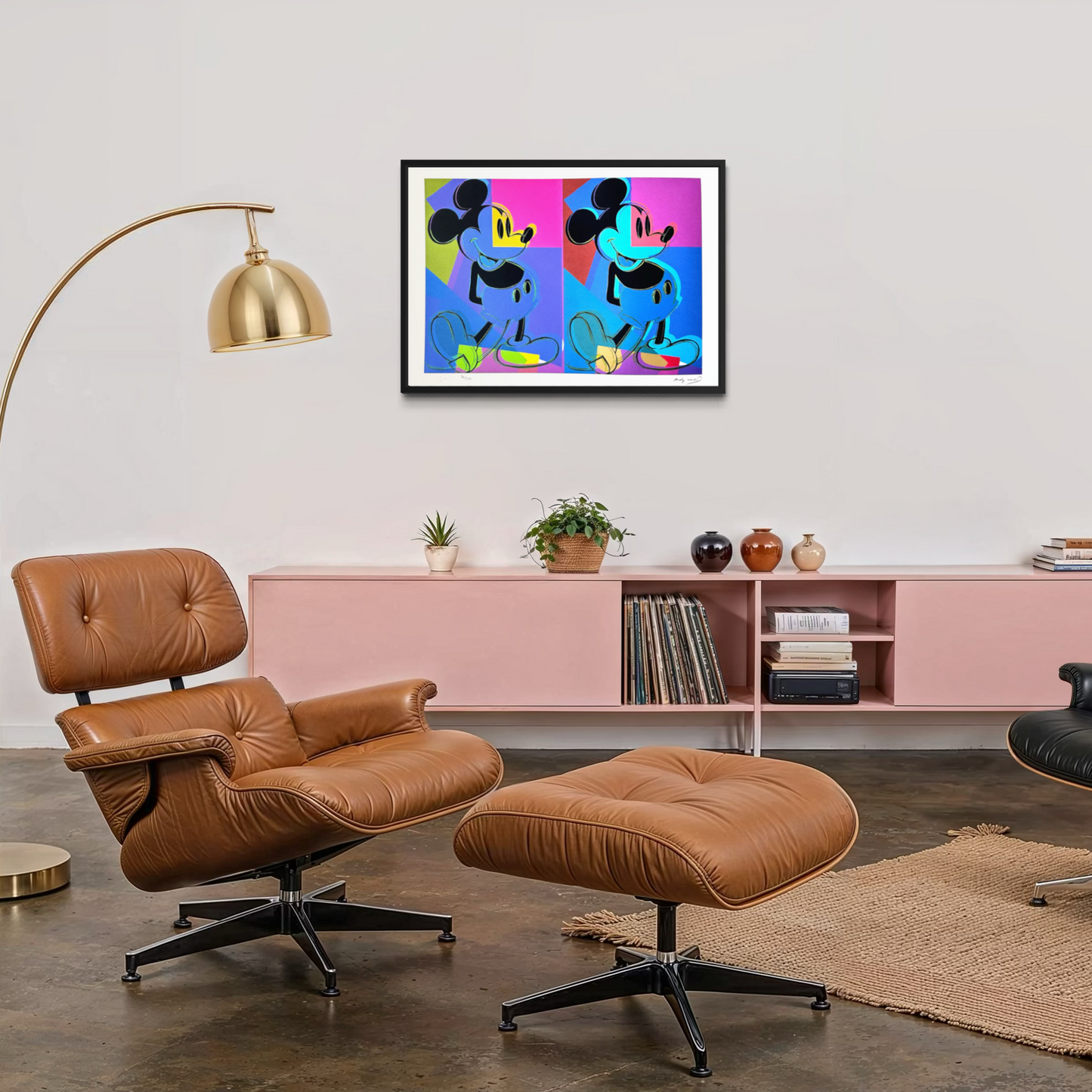 Andy Warhol Double Mickey Litografia multicolore Arches 300gsm 42x59 cm