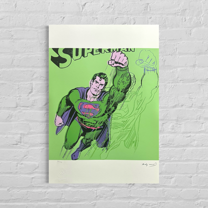 Andy Warhol Superman (Verde chiaro) Litografia Arches 300gsm 42x59 cm