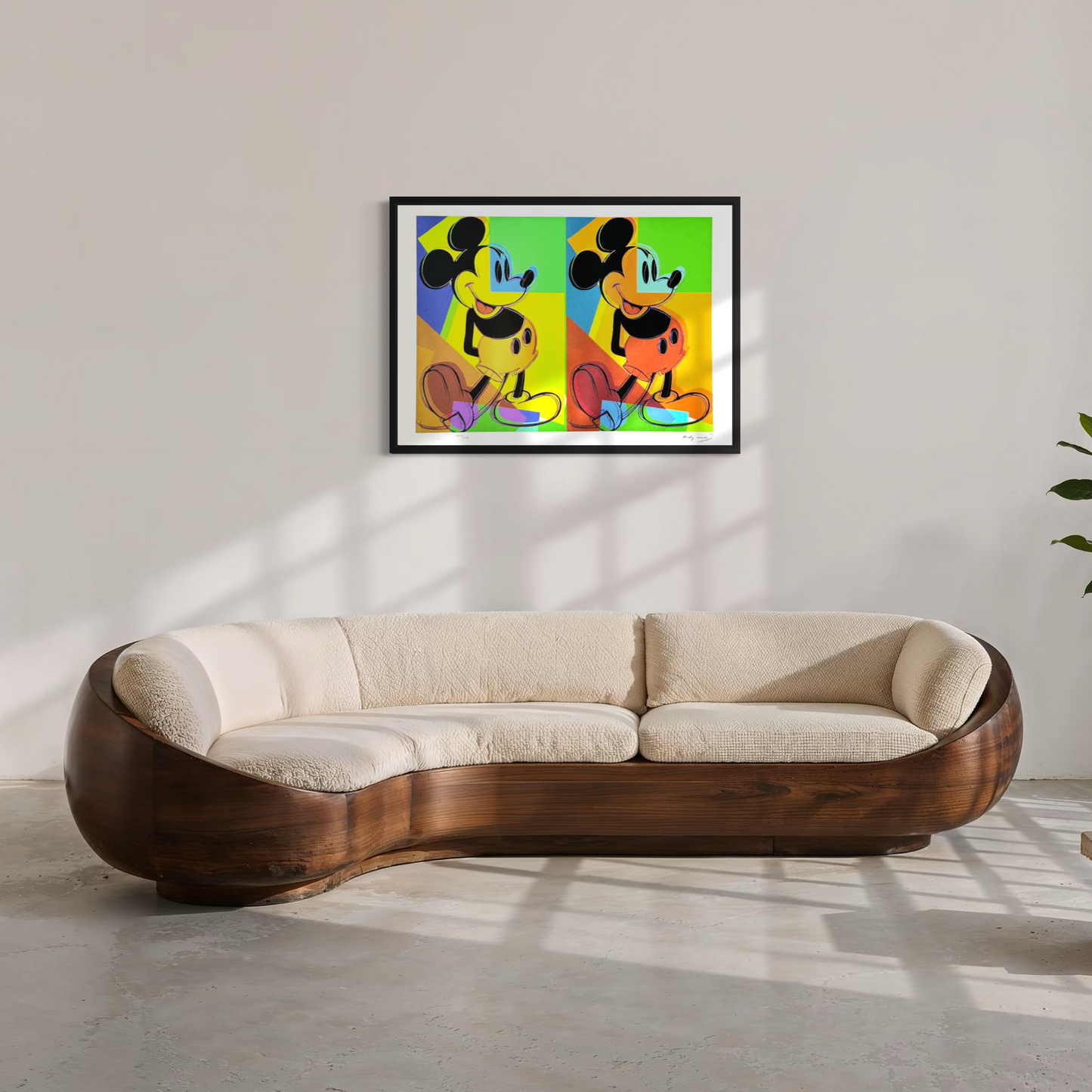 Andy Warhol Double Mickey Litografia multicolore Arches 300gsm 42x59 cm