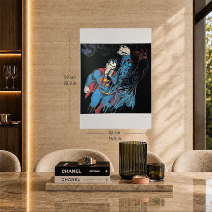Andy Warhol Superman (Nero) Litografia Arches 300gsm 42x59 cm