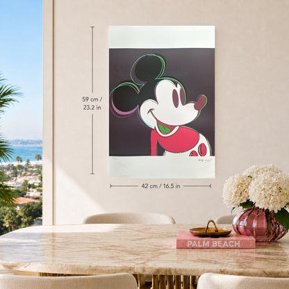 Andy Warhol Topolino (Nero-rosso) Litografia Arches 300gsm 42x59 cm