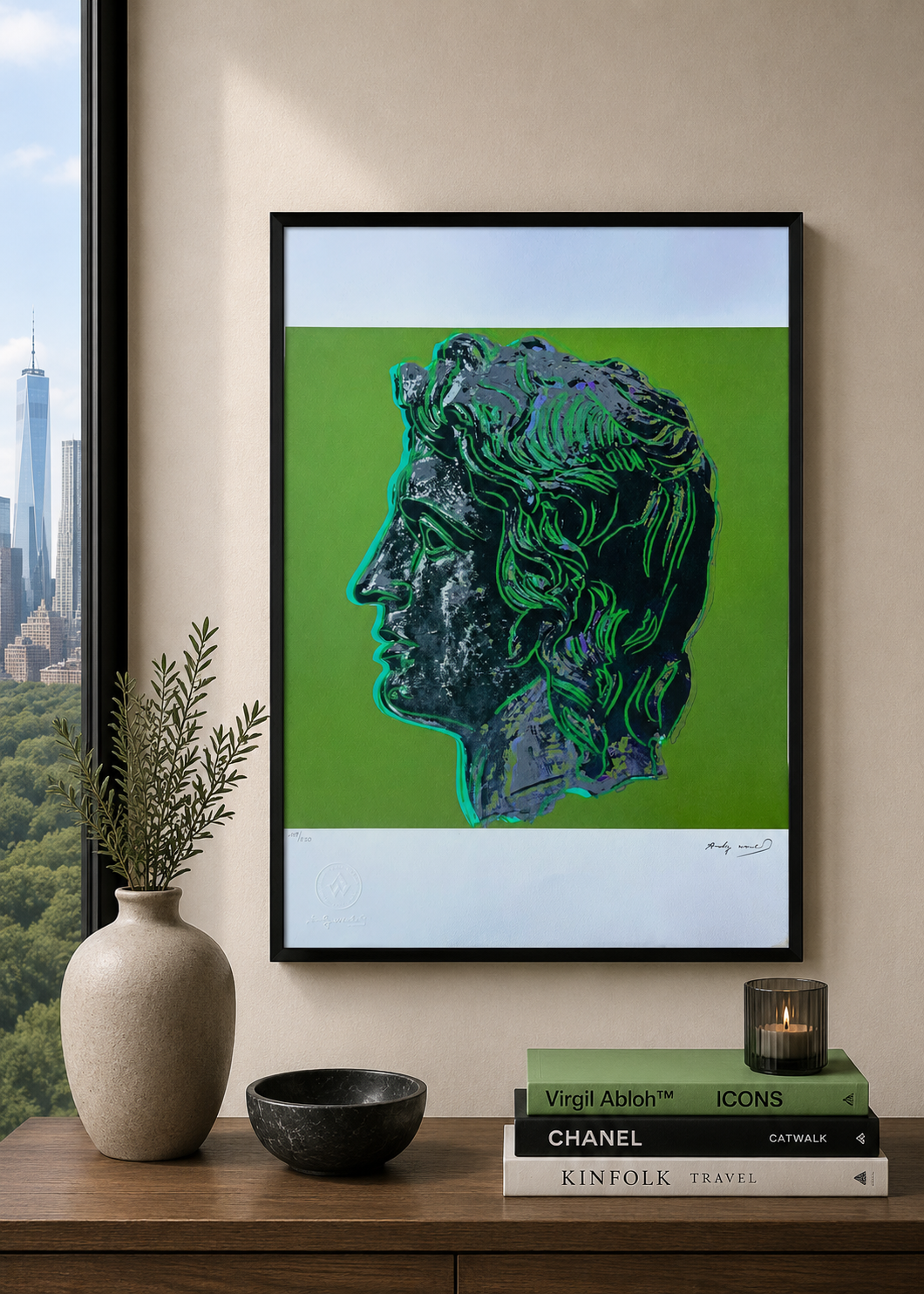Andy Warhol Alessandro Magno (Verde) Litografia Arches 300gsm 42x59 cm