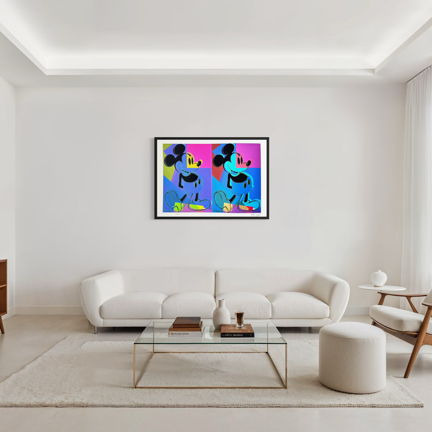 Andy Warhol Double Mickey Litografia multicolore Arches 300gsm 42x59 cm