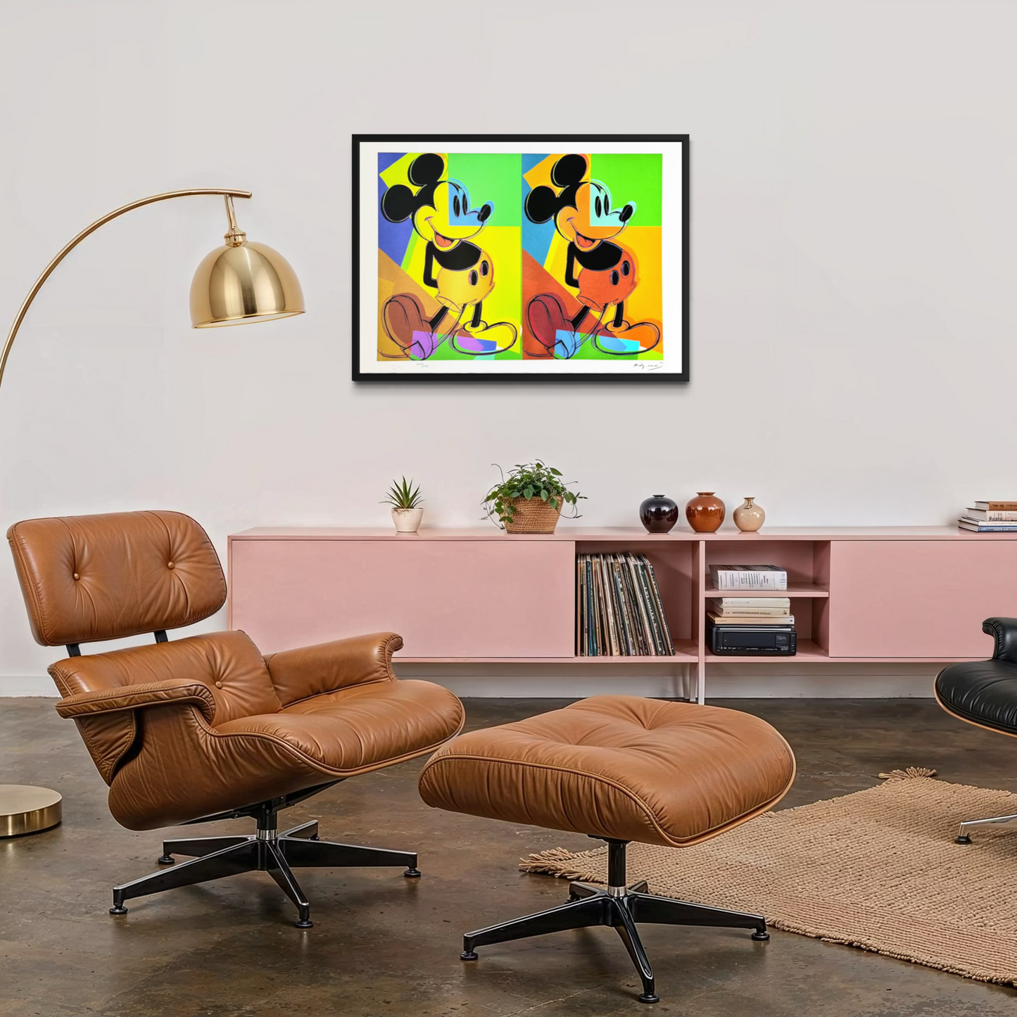 Andy Warhol Double Mickey Litografia multicolore Arches 300gsm 42x59 cm