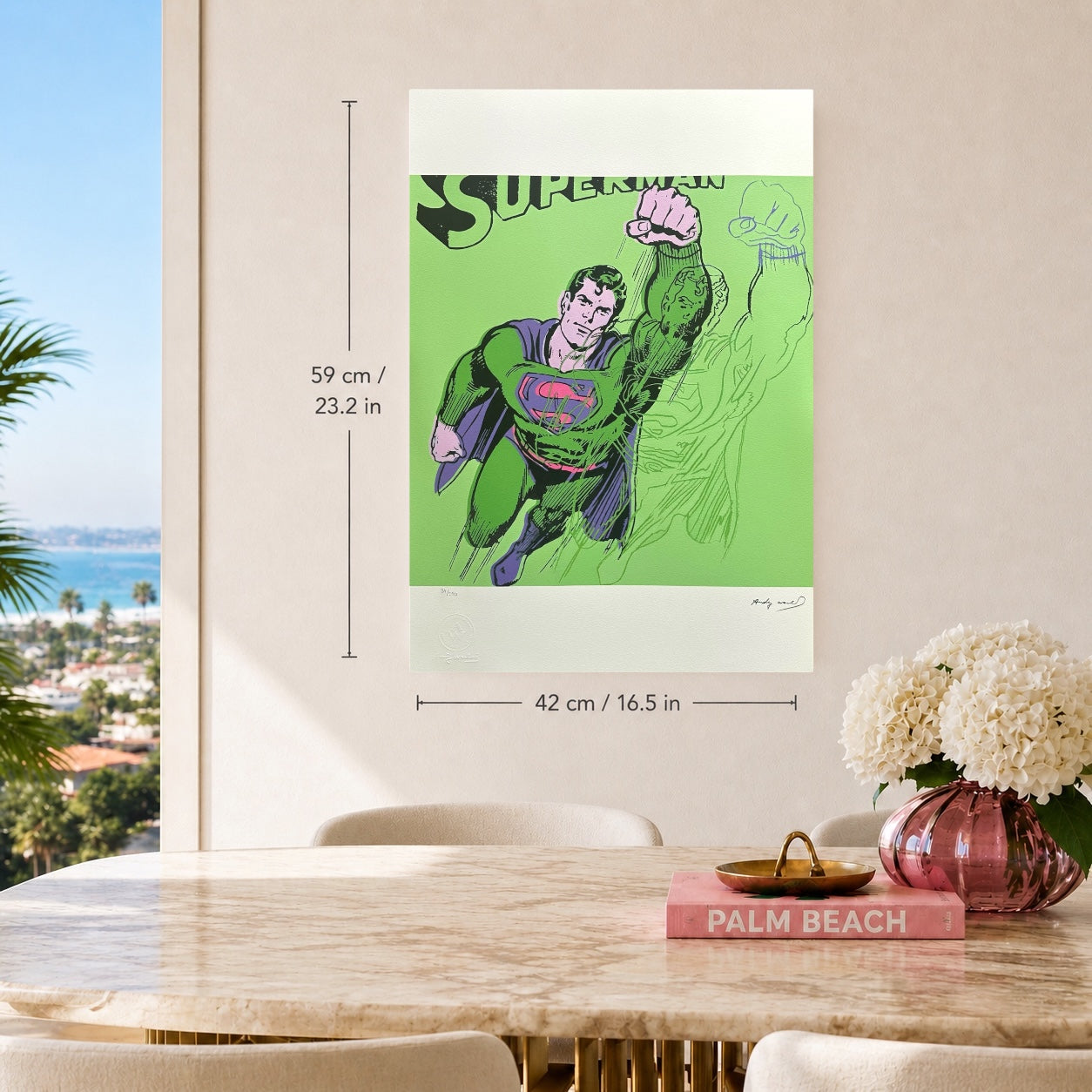 Andy Warhol Superman (Verde chiaro) Litografia Arches 300gsm 42x59 cm
