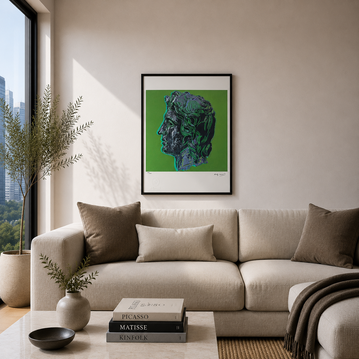 Andy Warhol Alessandro Magno (Verde) Litografia Arches 300gsm 42x59 cm