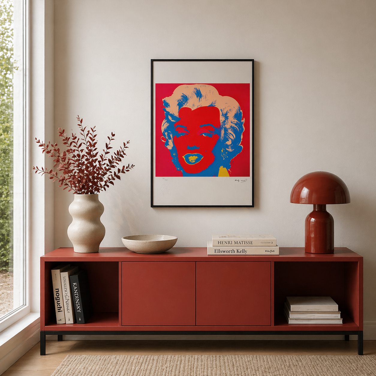 Andy Warhol Marilyn Monroe (Rosso & Blu) Litografia Arches 300gsm 42x59 cm