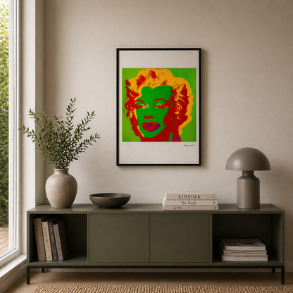 Andy Warhol Marilyn Monroe (Fluo Green & Red) Litografia Arches 300gsm 42x59 cm