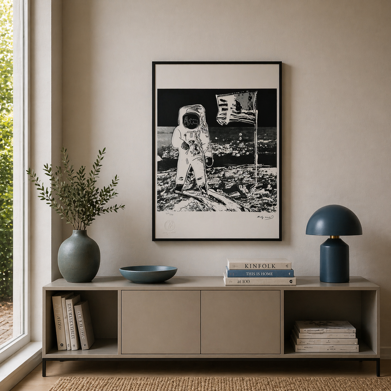 Andy Warhol Moonwalk (Nero-Bianco) Litografia Arches 300gsm 42x59 cm