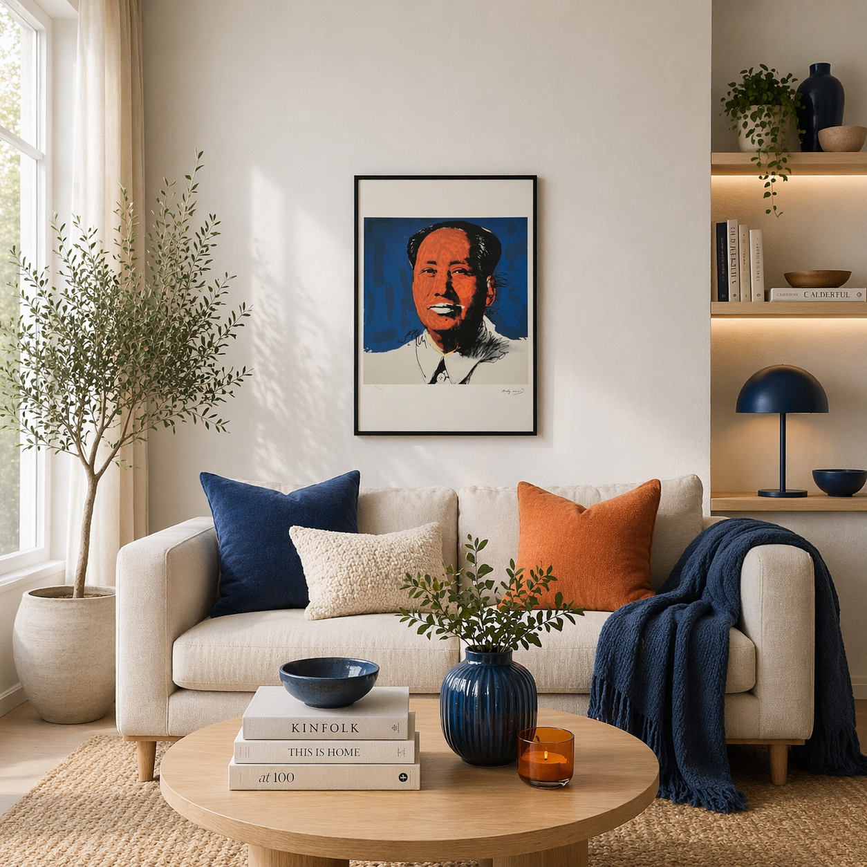 Andy Warhol Mao (Blu & Arancio) Litografia Arches 300gsm 42x59 cm