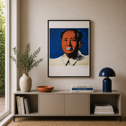Andy Warhol Mao (Blu & Arancio) Litografia Arches 300gsm 42x59 cm