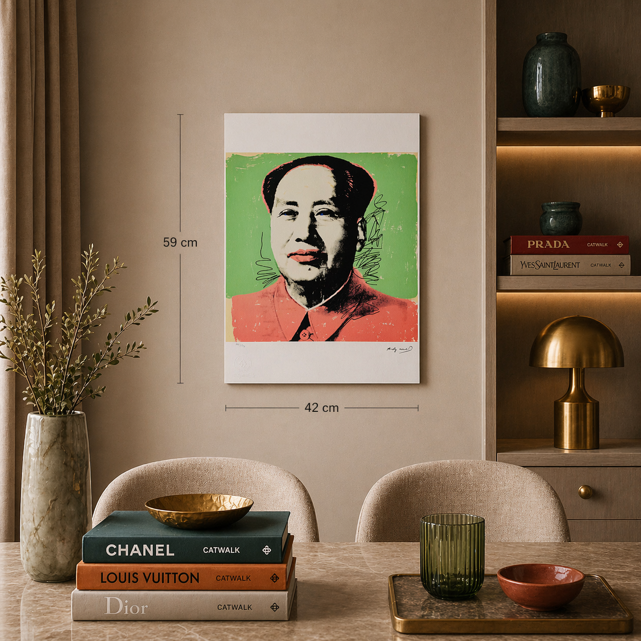 Andy Warhol Mao (Verde & Rosso) Litografia Arches 300gsm 42x59 cm