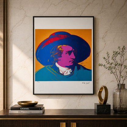 Andy Warhol Goethe (Blu-Arancio) Litografia Arches 300gsm 42x59 cm