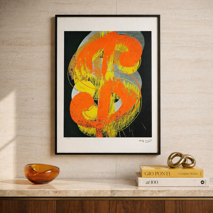 Andy Warhol Dollar (Nero) Litografia Arches 300gsm 42x59 cm
