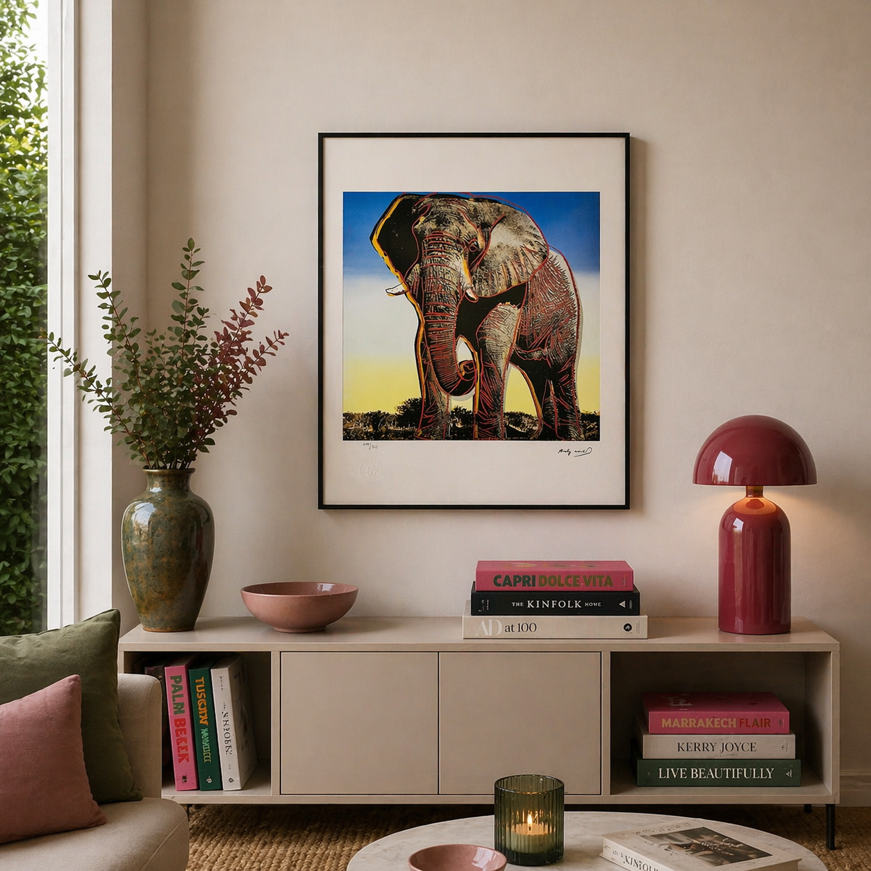 Andy Warhol Elefante (Animali) Litografia Arches 300gsm 42x59 cm