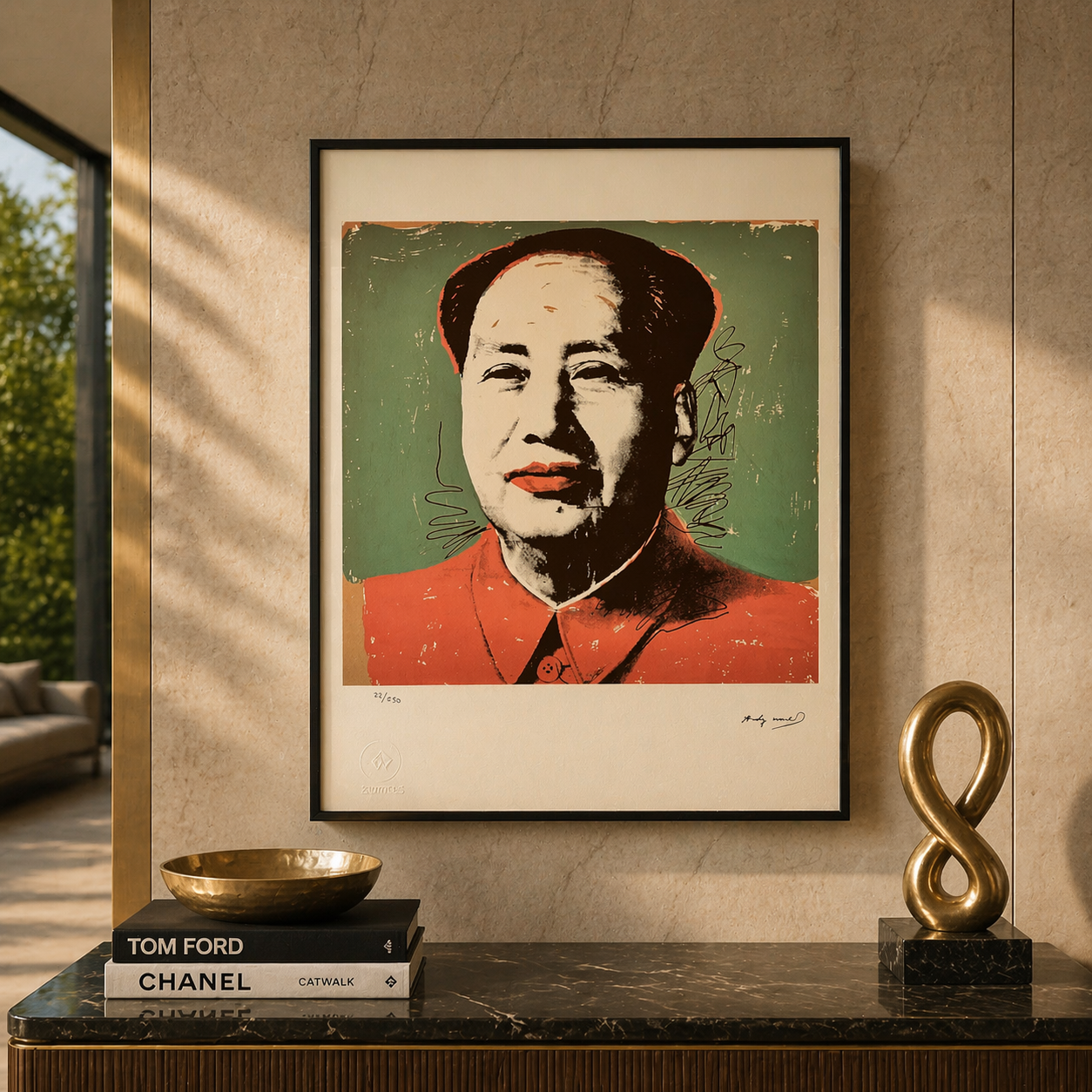 Andy Warhol Mao (Vintage Green Edition) Litografia Arches 300gsm 42x59 cm