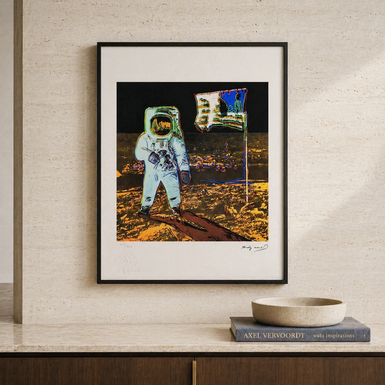 Andy Warhol Moonwalk (Oro & Nero) Litografia Arches 300gsm 42x59 cm