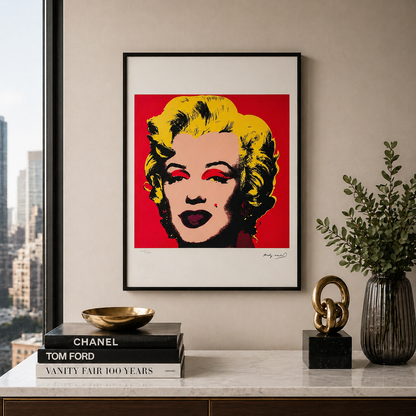 Andy Warhol Marilyn Monroe' (Rosso) Litografia Arches 300gsm 42x59 cm