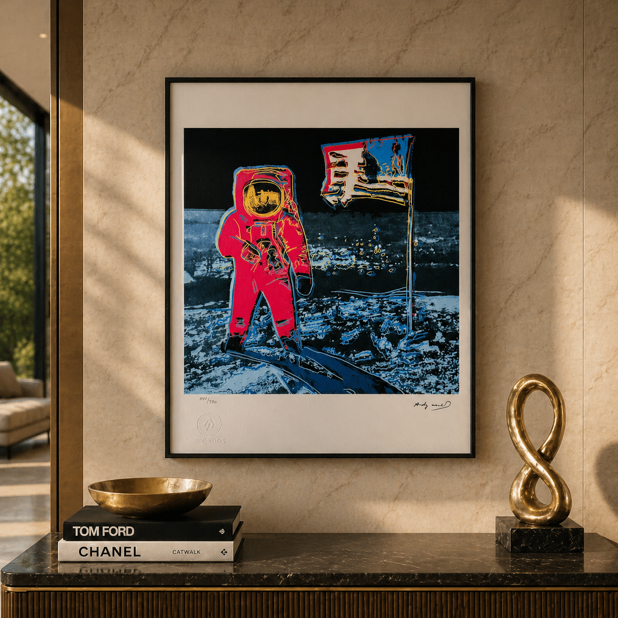 Andy Warhol Moonwalk (Rosa & Blu) Litografia Arches 300gsm 42x59 cm