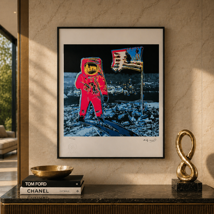Andy Warhol Moonwalk (Rosa & Blu) Litografia Arches 300gsm 42x59 cm
