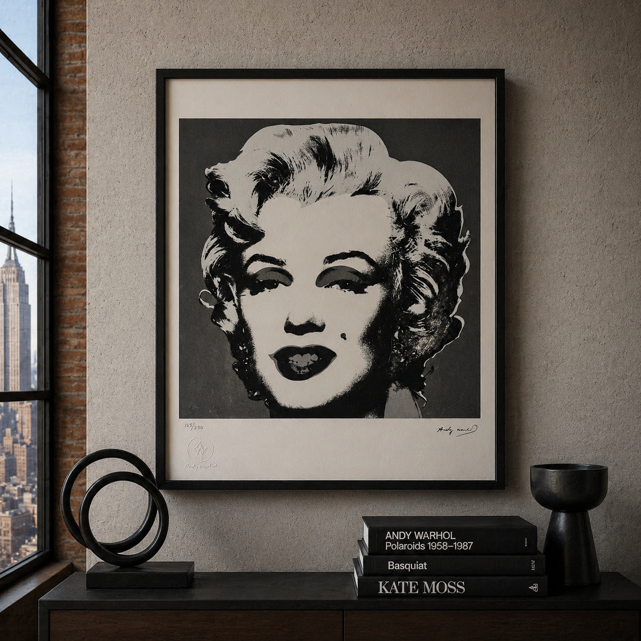 Andy Warhol Marilyn Monroe' (Nero & Bianco) Litografia Arches 300gsm 42x59 cm
