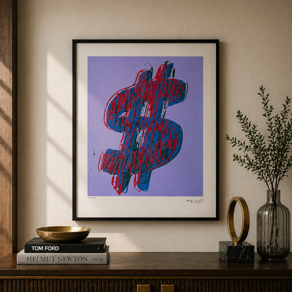 Andy Warhol Dollar (Blu) Litografia Arches 300gsm 42x59 cm