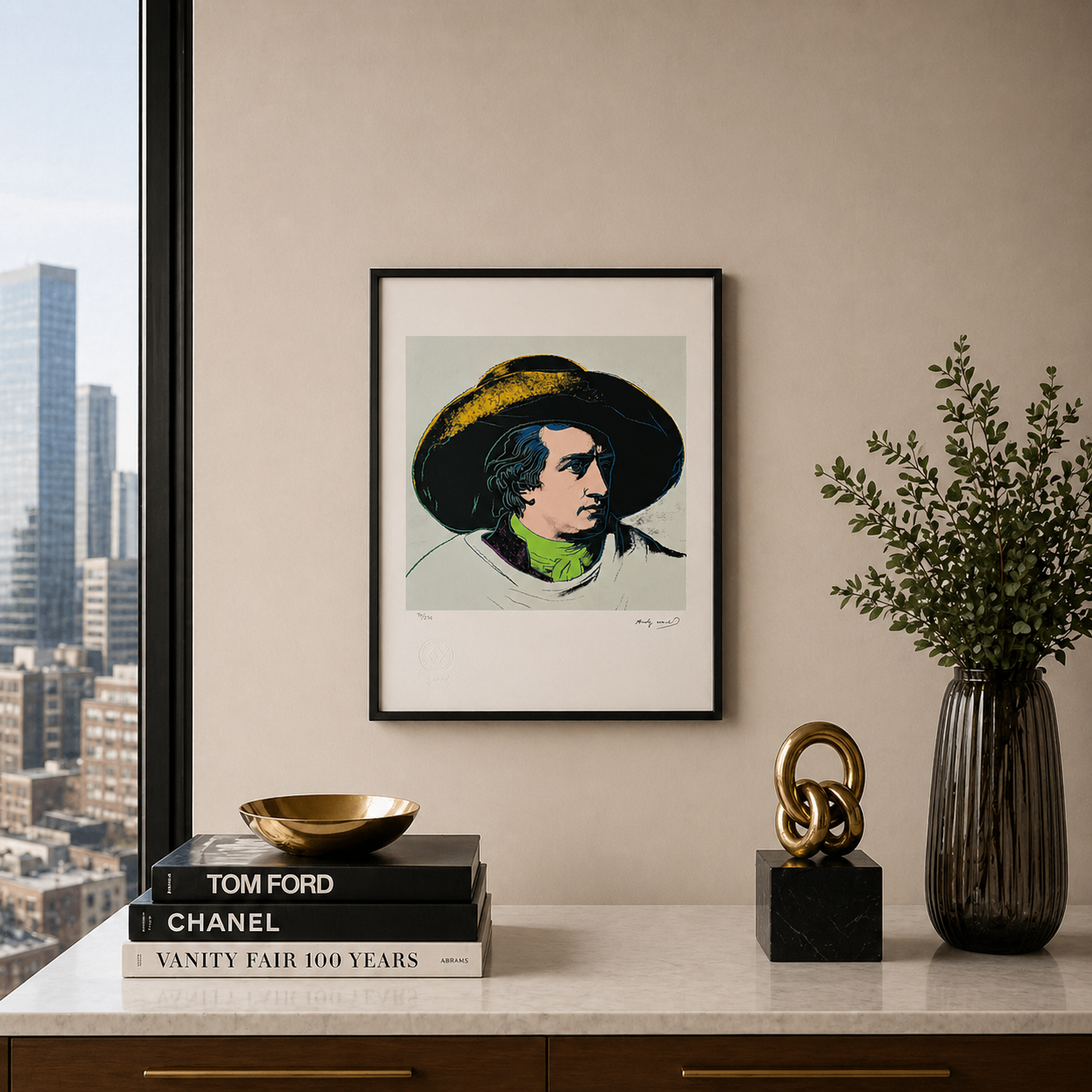Andy Warhol Goethe (Grigio-Nero) Litografia Arches 300gsm 42x59 cm