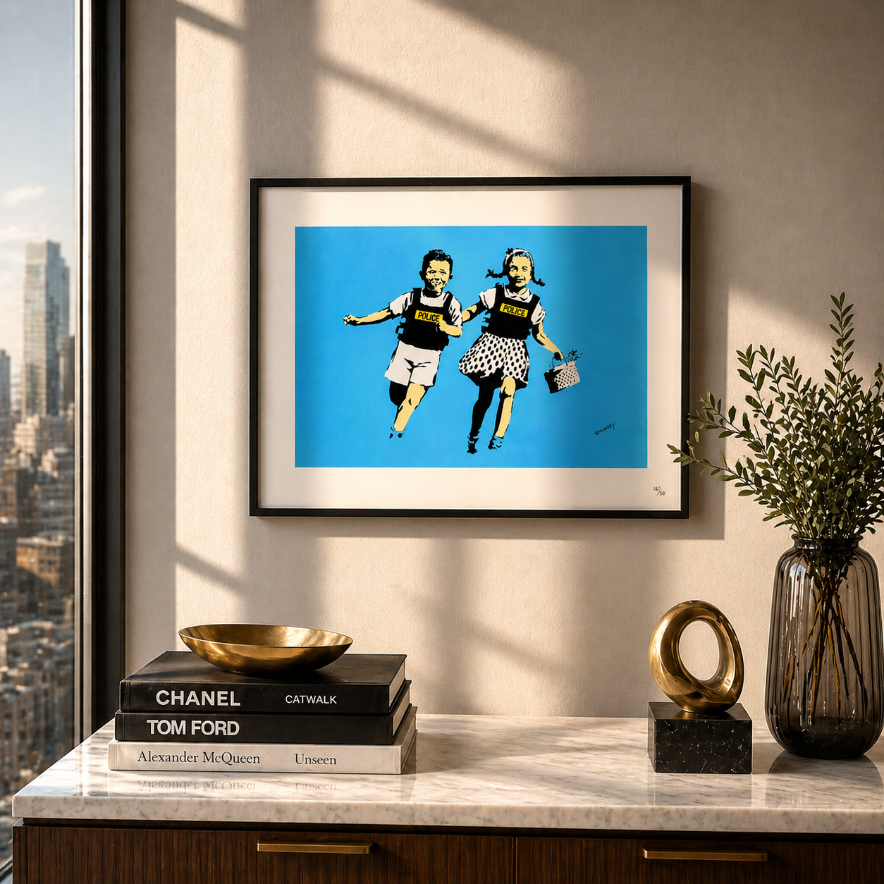 Archi litografia per bambini Banksy Police 300 g/mq 42x59 cm