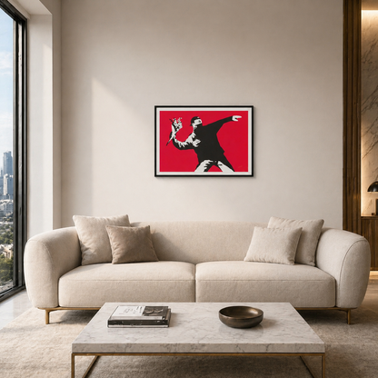 Banksy Love Is in the Air Litografia Arches 300gsm 42x59 cm