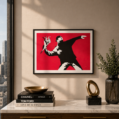 Banksy Love Is in the Air Litografia Arches 300gsm 42x59 cm