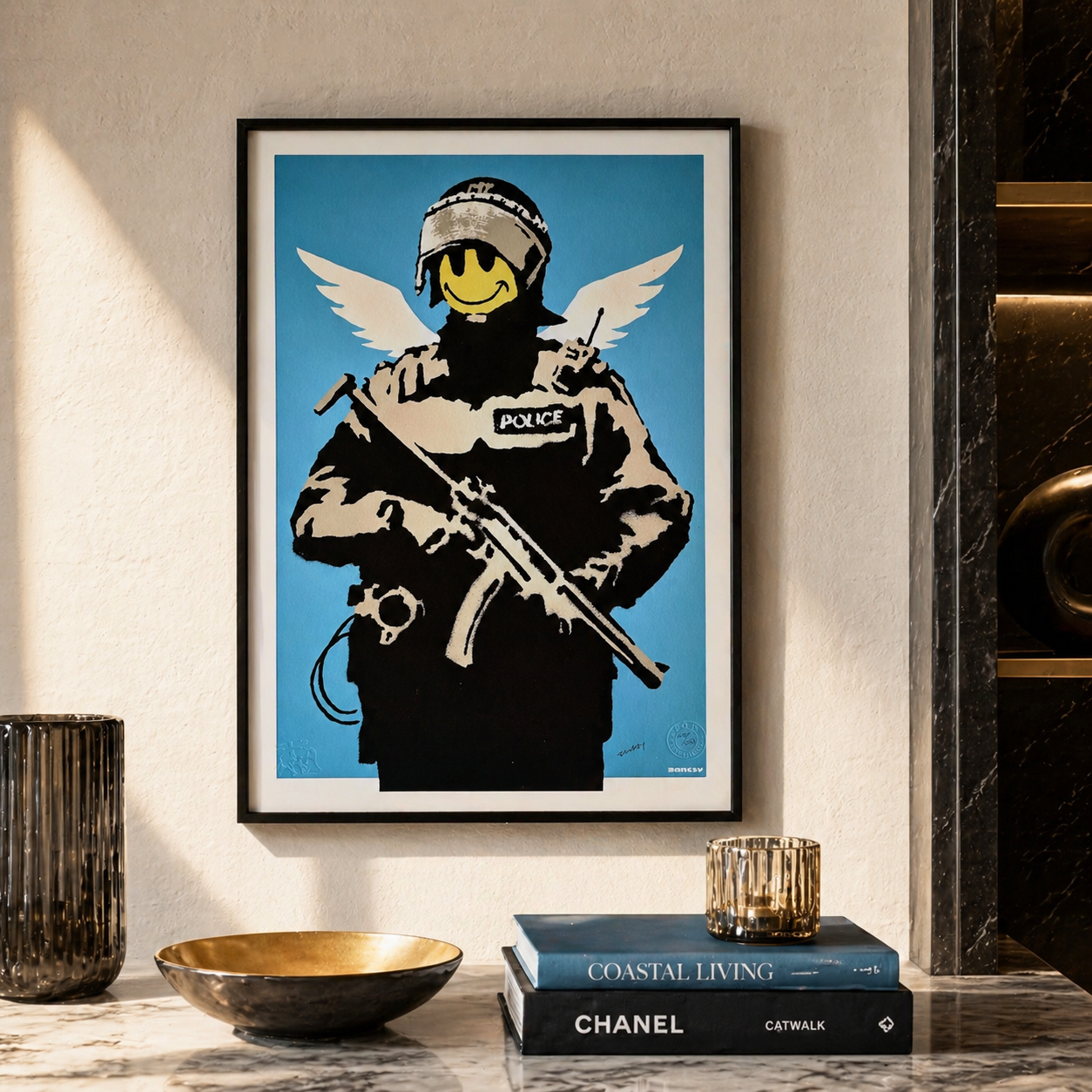 Archi litografici volanti in rame di Banksy 300 g/mq 42x59 cm