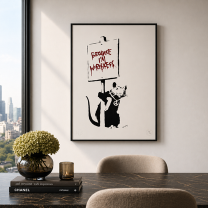 Banksy Why I'm Worthless Litografia Archi 300gsm 42x59 cm