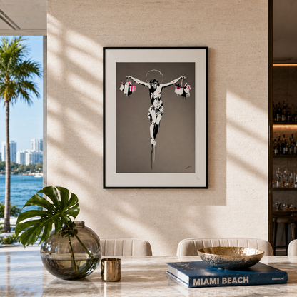 Banksy Cristo con borse della spesa Litografia Archi 300gsm 42x59 cm