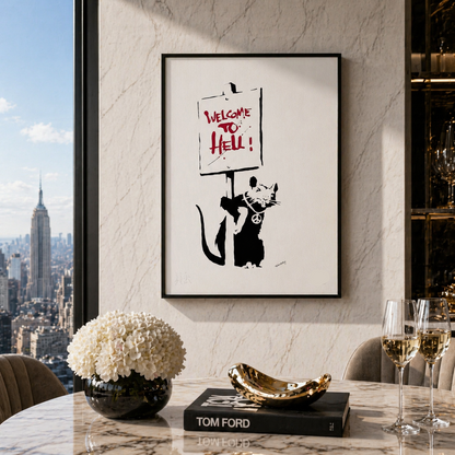Banksy Benvenuti all'Inferno Litografia Arches 300gsm 42x59 cm