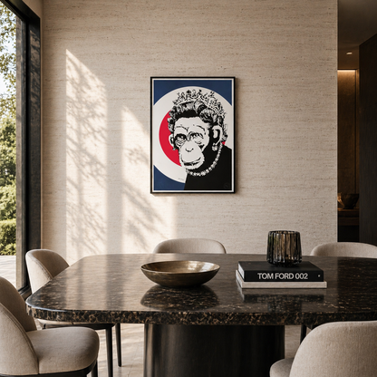 Banksy Queen Monkey Litografia Archi 300gsm 42x59 cm