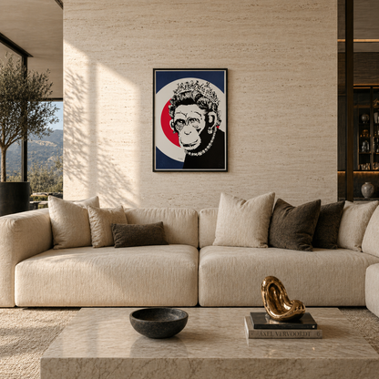 Banksy Queen Monkey Litografia Archi 300gsm 42x59 cm
