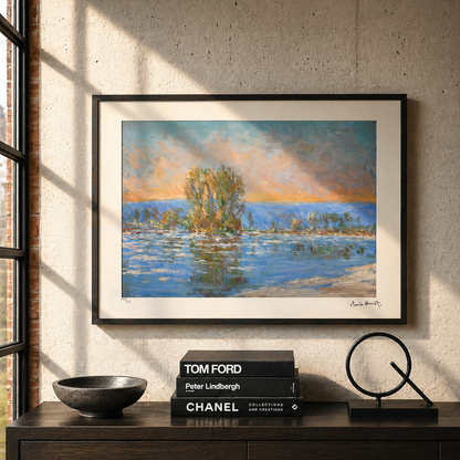 Claude Monet Ghiaccioli, area di Bennecourt Litografia Arches 300gsm 42x59 cm