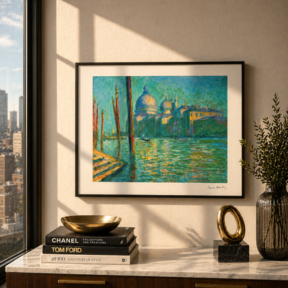 Claude Monet Il Canal Grande e Santa Maria Litografia Archi 300gsm 42x59 cm