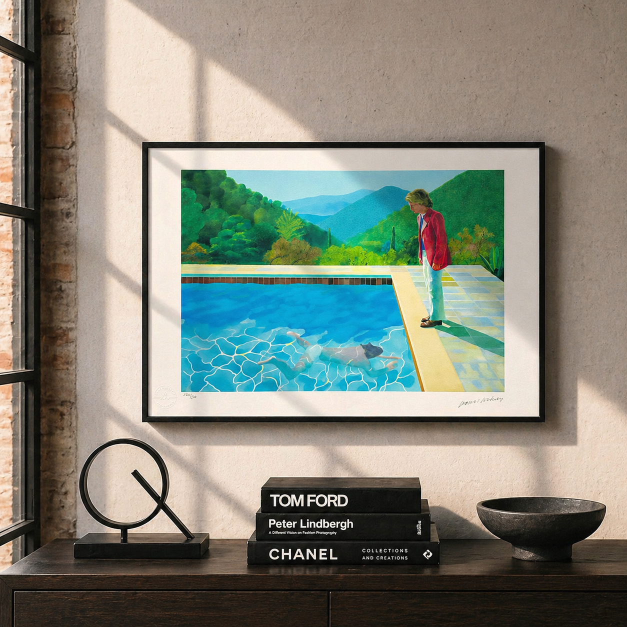 David Hockney Piscina con persone Litografia Arches 300gsm 42x59 cm