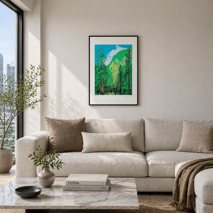 David Hockney Foresta con 4 alberi Litografia Archi 300 g/mq 42x59 cm