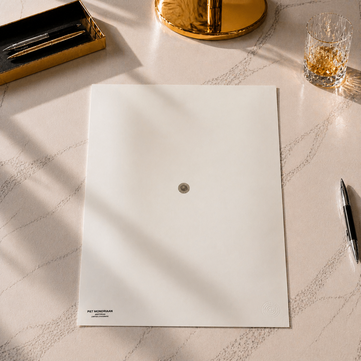 Piet Mondriaan Mulino a vento con luna Litografia Archi 300gsm 42x59 cm