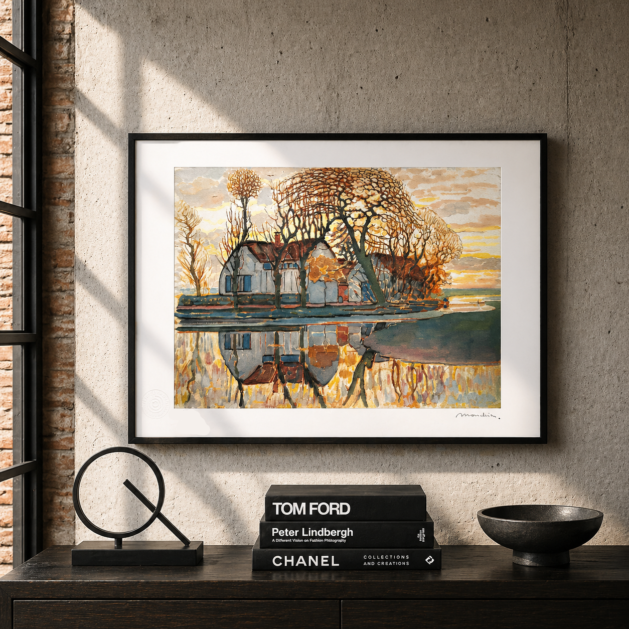 Piet Mondriaan Farm accanto a Duivendrecht Litografia Archi 300gsm 42x59 cm