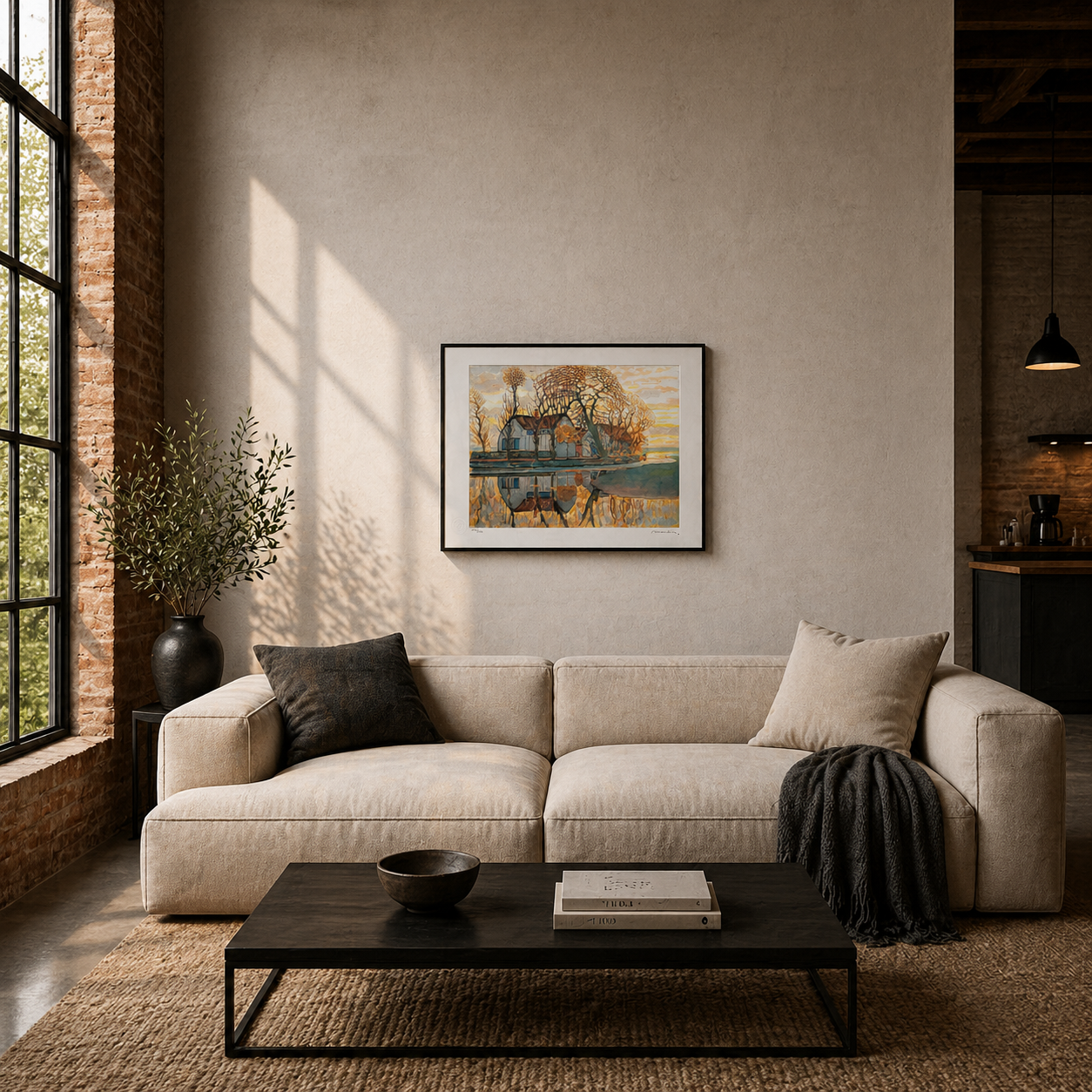 Piet Mondriaan Farm accanto a Duivendrecht Litografia Archi 300gsm 42x59 cm