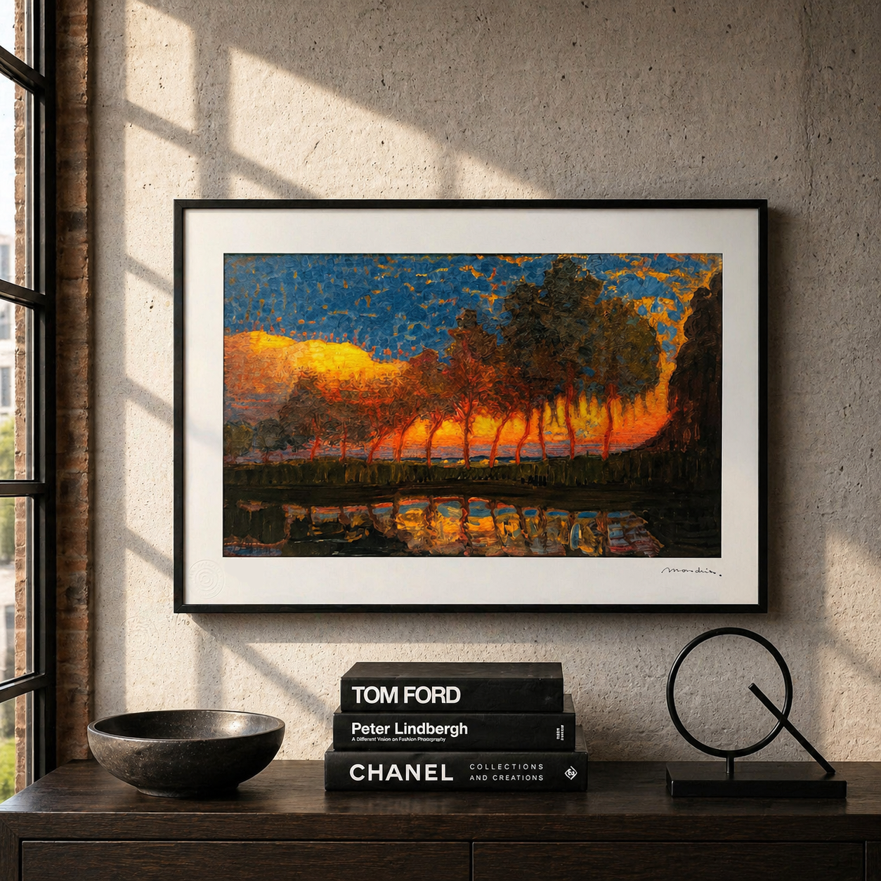 Piet Mondriaan Al lago con alberi Litografia Archi 300gsm 42x59 cm