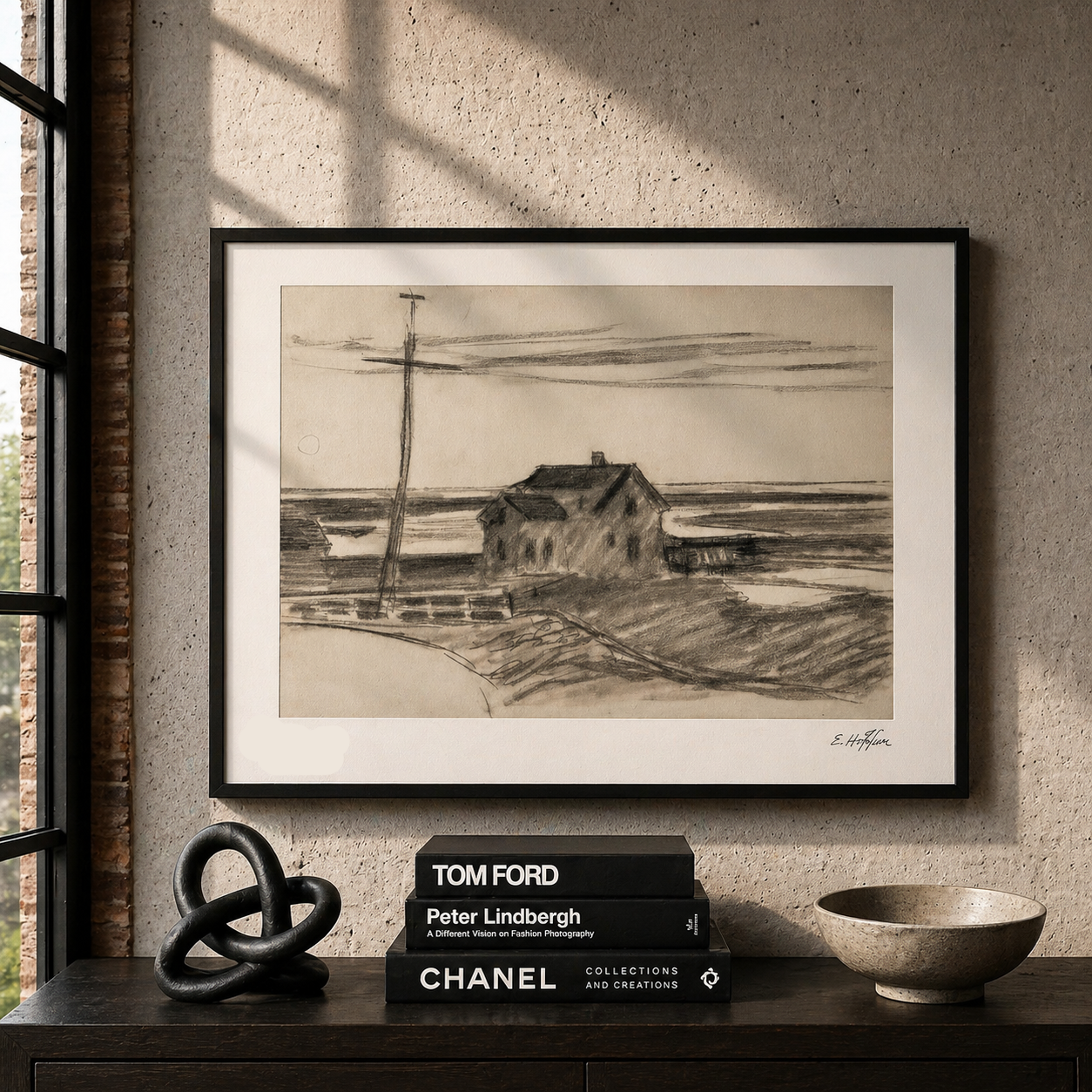 Edward Hopper House in Landscape Litografia Arches 300gsm 42x59 cm
