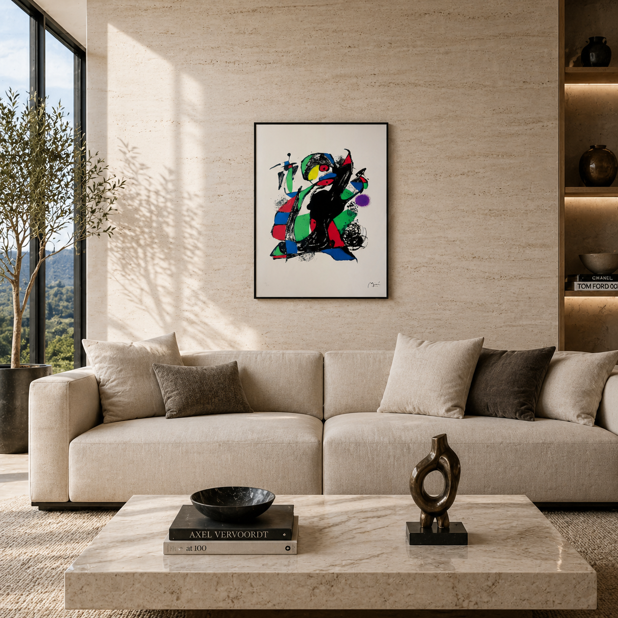 Joan Miró composizione a contrasto Litografia Arches 300gsm 42x59 cm