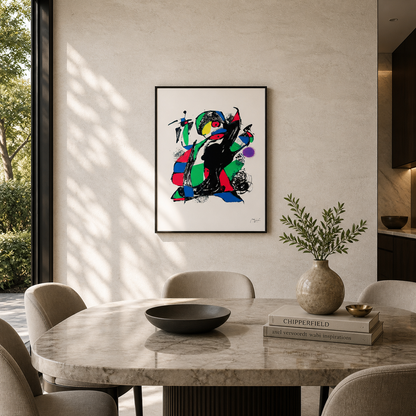 Joan Miró composizione a contrasto Litografia Arches 300gsm 42x59 cm