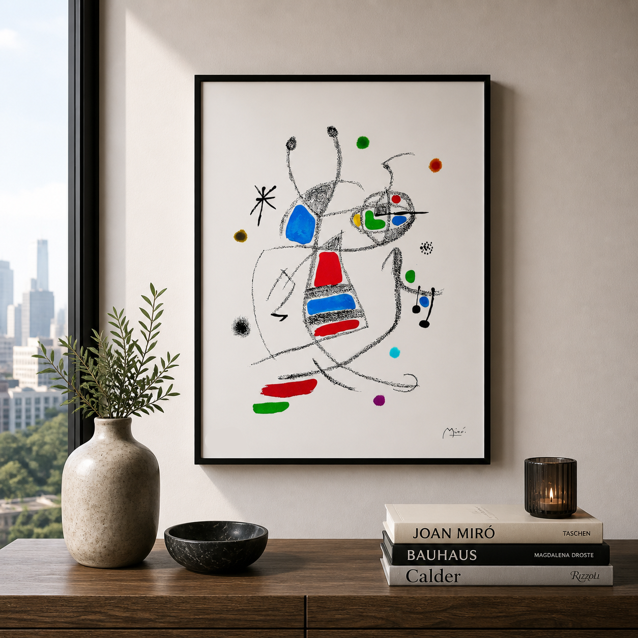 Composizione minimalista Joan Miró Litografia Arches 300gsm 42x59 cm