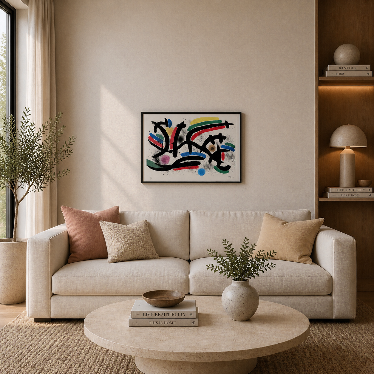 Joan Miró composizione linea orizzontale Litografia Arches 300gsm 42x59 cm
