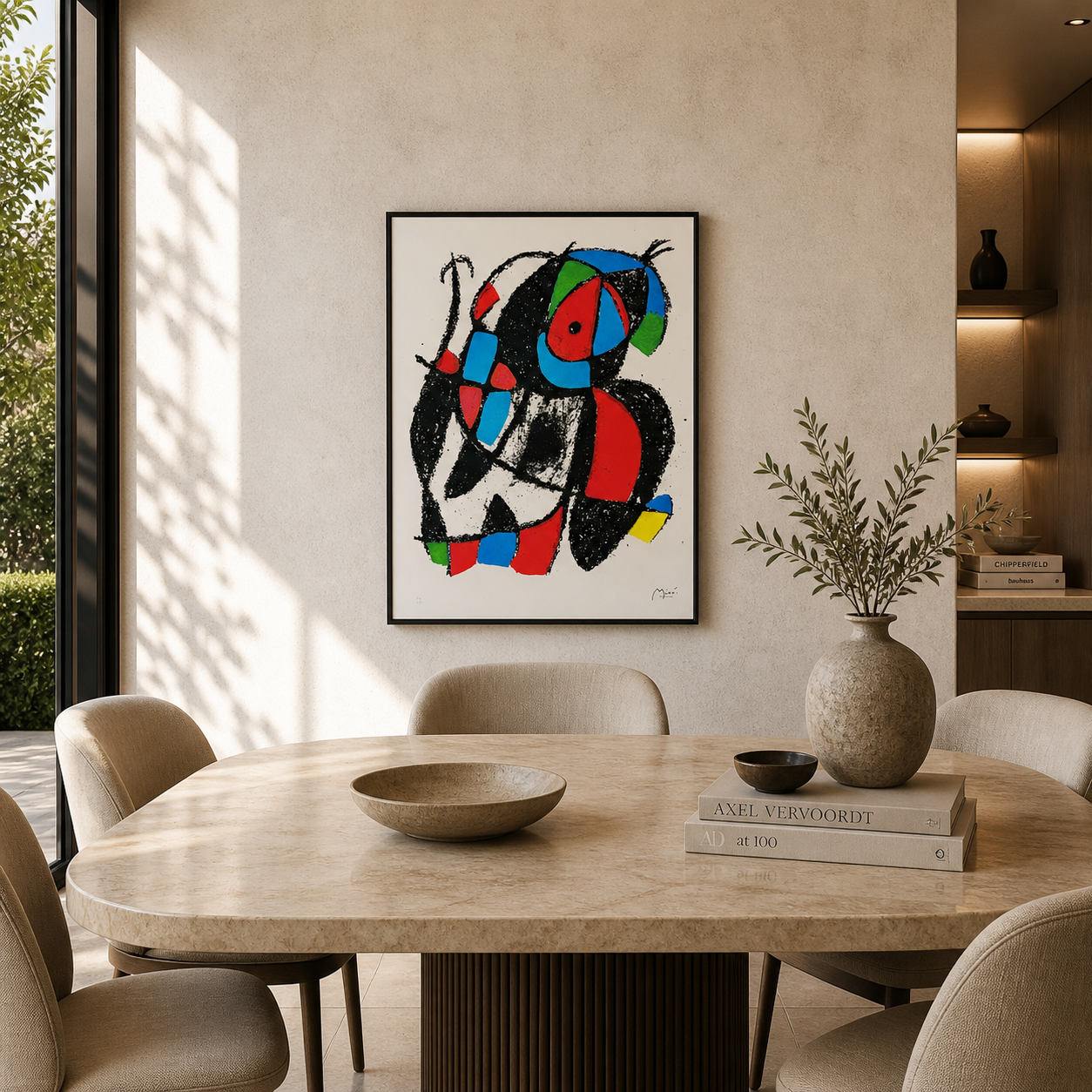Composizione di figure organiche di Joan Miró Litografia Arches 300gsm 42x59 cm